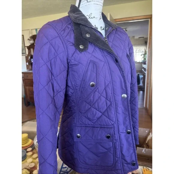 Women's Ralph Lauren Insulated Quilted Purple Jacket Size Petite Small - Picture 2 of 6
